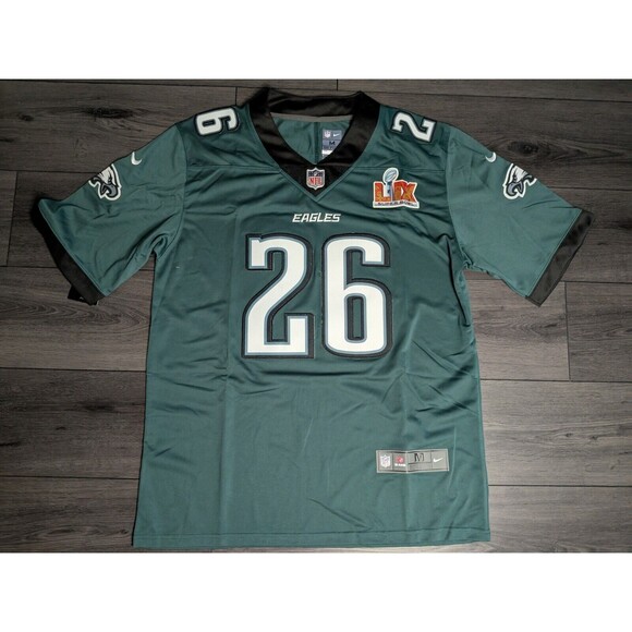 Eagles Other - Saquon Barkley #26 Philadelphia Eagles 2025 Bowl Patch Stitched Jersey Men's Siz